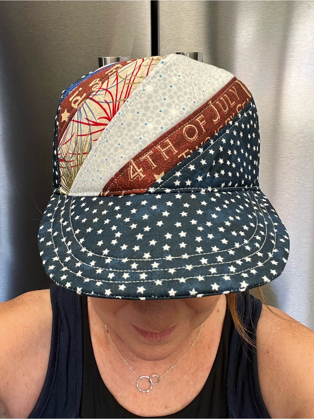 4th of July Star Patchwork Baseball Cap - Navy
